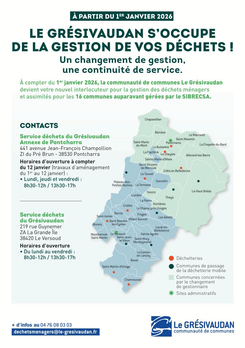 Dissolution du SIBRECSA : Le Grésivaudan reprend la compétence gestion des déchets 